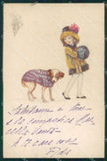 Artist Signed Bompard Child serie 654-2 PIEGA ABRASA cartolina XP7129 – fronte