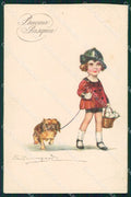 Artist Signed Bompard Child serie 1761-2 PIEGA cartolina XP7130 – fronte