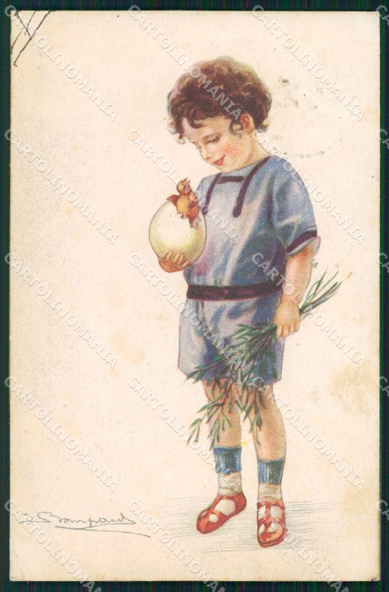 Artist Signed Bompard Child serie 418-3 cartolina XP7135 – fronte