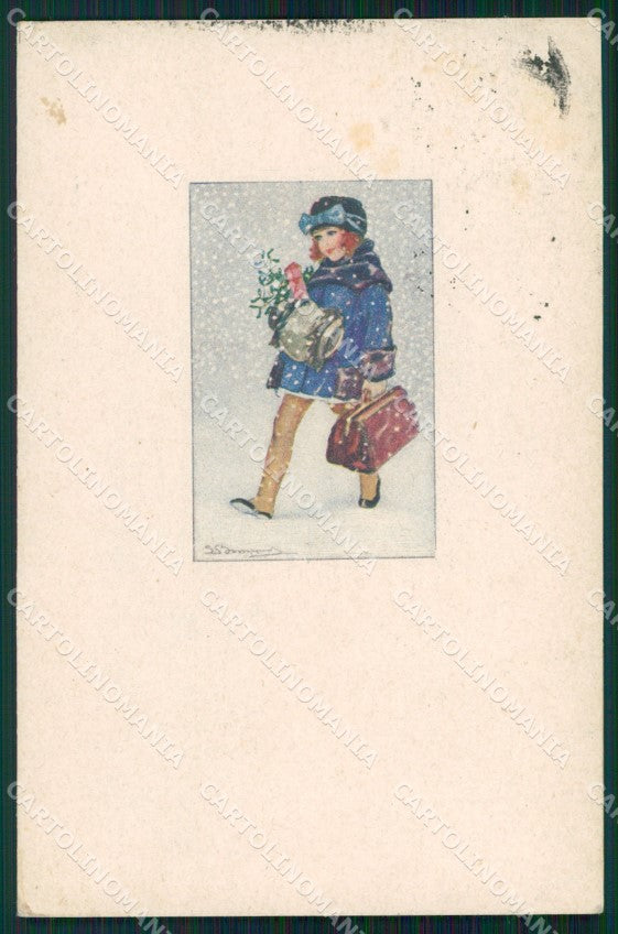Artist Signed Bompard Child serie 388M-3 cartolina XP7137 – fronte