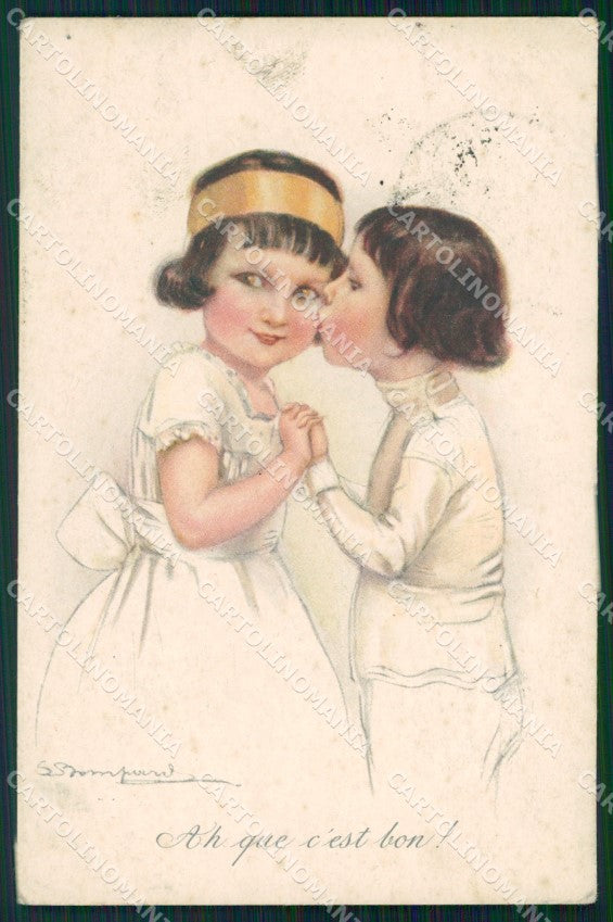 Artist Signed Bompard Children serie 920-5 cartolina XP7142 – fronte
