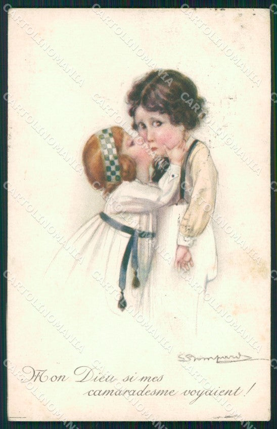 Artist Signed Bompard Children serie 920-6 SCOLLATA cartolina XP7144 – fronte