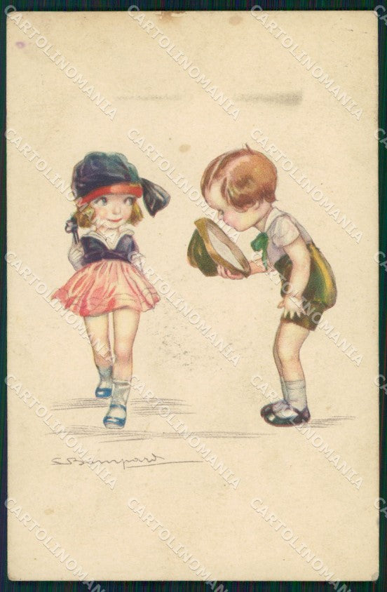 Artist Signed Bompard Children serie 1683-3 ABRASA cartolina XP7146 – fronte