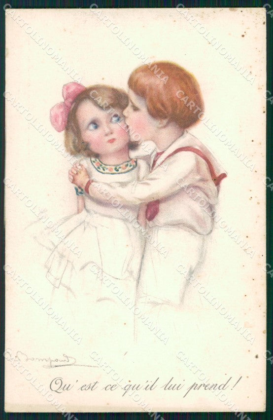 Artist Signed Bompard Children serie 920-3 PIEGA cartolina XP7147 – fronte