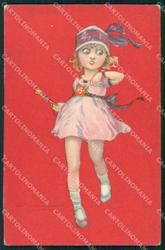 Artist Signed Bompard Child serie 523-1 SCOLLATA cartolina XP7153 – fronte