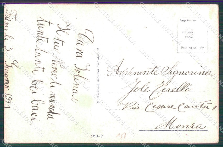 Artist Signed Bompard Child serie 523-1 SCOLLATA cartolina XP7153 – retro