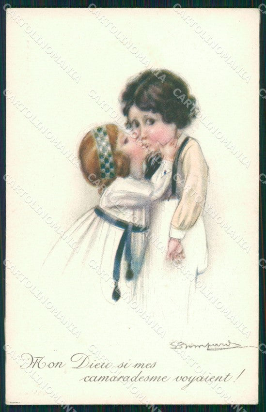Artist Signed Bompard Children serie 920-6 cartolina XP7158 – fronte