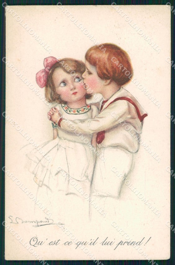 Artist Signed Bompard Children serie 920-3 cartolina XP7169 – fronte