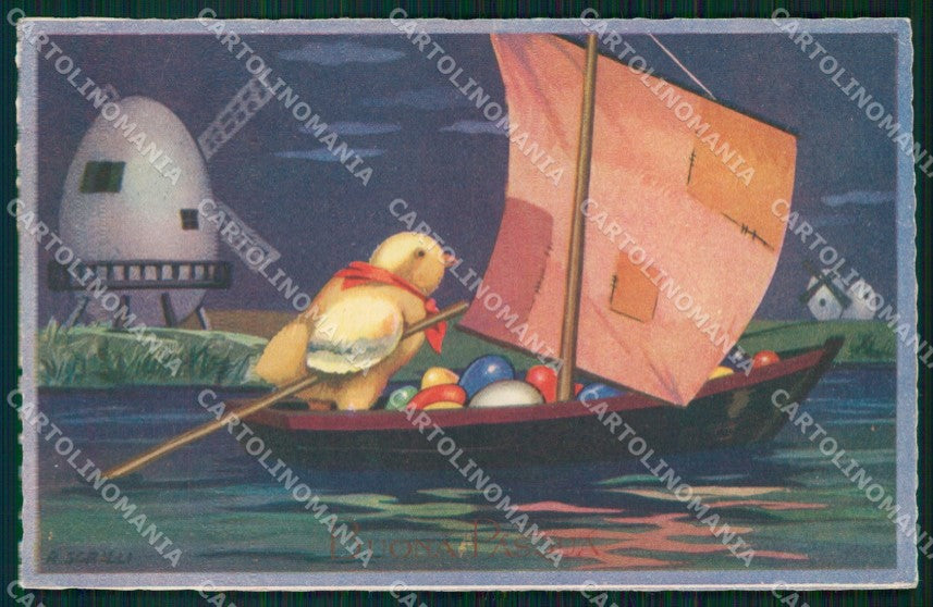 Artist Signed Sgrilli Pasqua serie 2263 cartolina XP7172 – fronte