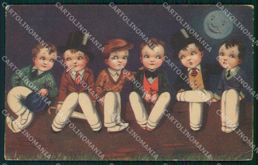 Artist Signed Sgrilli Children serie 2262 PIEGHINA cartolina XP7178 – fronte