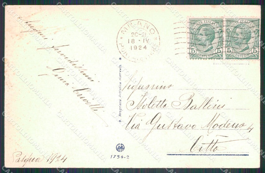 Artist Signed Sgrilli Pasqua serie 1754-2 cartolina XP7189 – retro