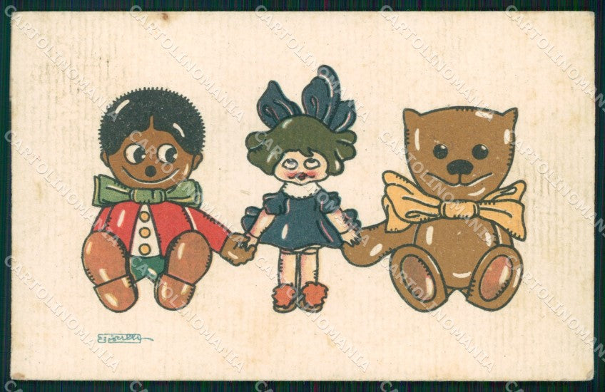 Artist Signed Sgrilli Toys Teddy serie 190-3 cartolina XP7192 – fronte