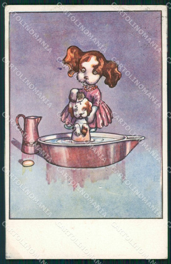 Artist Signed Sgrilli Dogs cartolina XP7225 – fronte