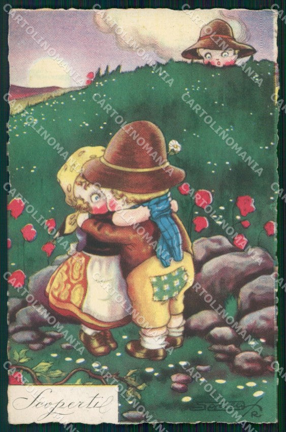 Artist Signed Sgrilli Children serie 1825-3 cartolina XP7246 – fronte