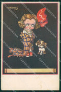 Artist Signed Sgrilli Girl dog serie 1787 SCOLLATA cartolina XP7248 – fronte