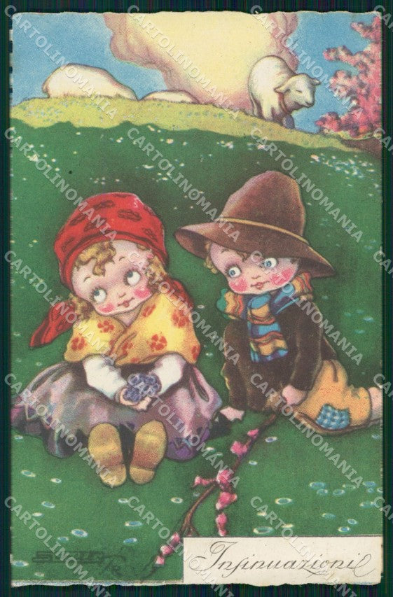 Artist Signed Sgrilli Children serie cartolina XP7251 – fronte