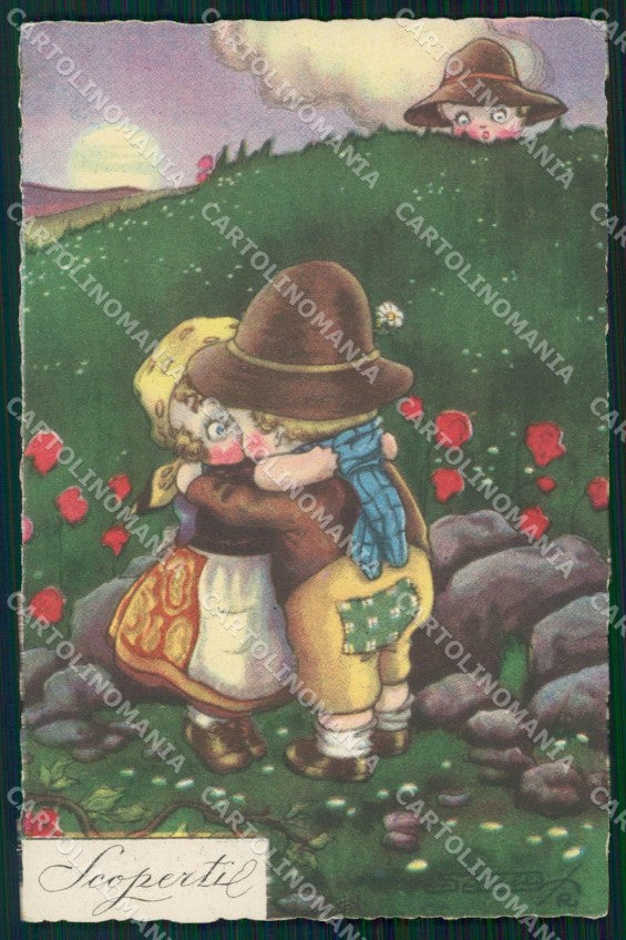 Artist Signed Sgrilli Children serie cartolina XP7252 – fronte