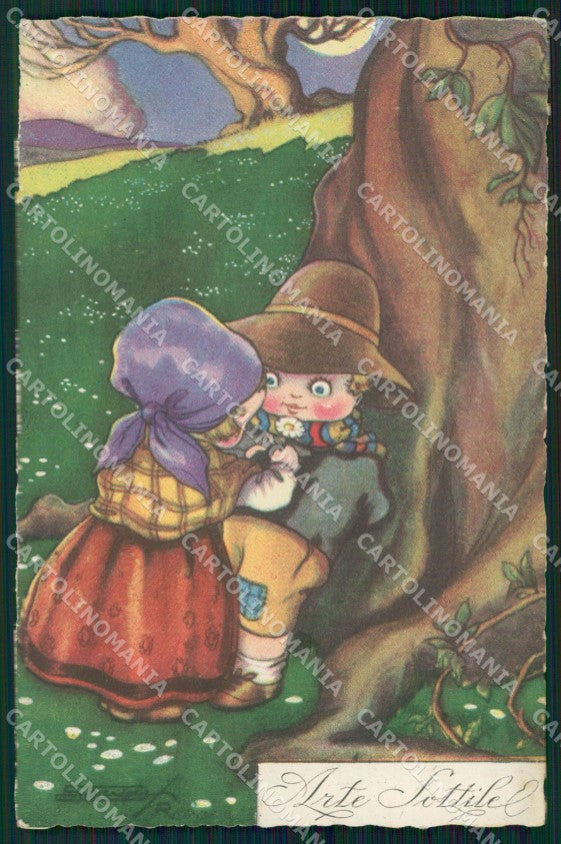 Artist Signed Sgrilli Children serie cartolina XP7253 – fronte