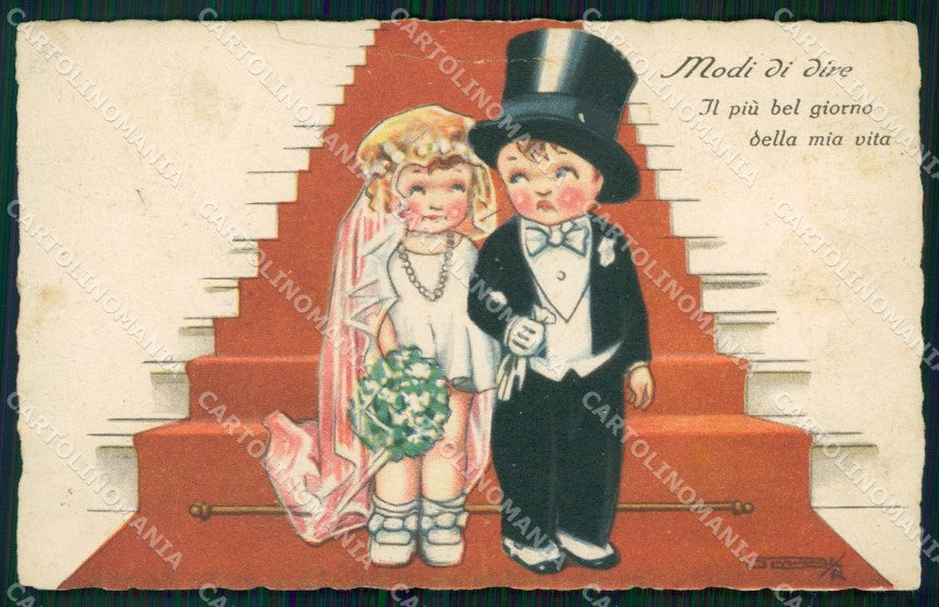 Artist Signed Sgrilli Children serie 2084 PIEGATA cartolina XP7260 – fronte