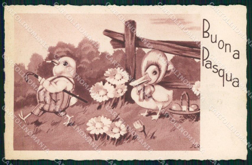 Artist Signed Sgrilli Pasqua Pulcini Degami cartolina XP7263 – fronte