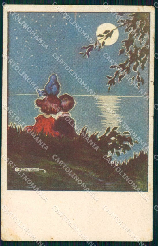 Artist Signed Sgrilli Children serie 1702-3 PIEGA cartolina XP7266 – fronte
