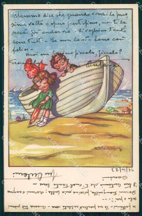 Artist Signed Sgrilli Children serie 1702-1 cartolina XP7268 – fronte