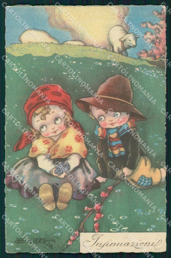 Artist Signed Sgrilli Children cartolina XP7276 – fronte