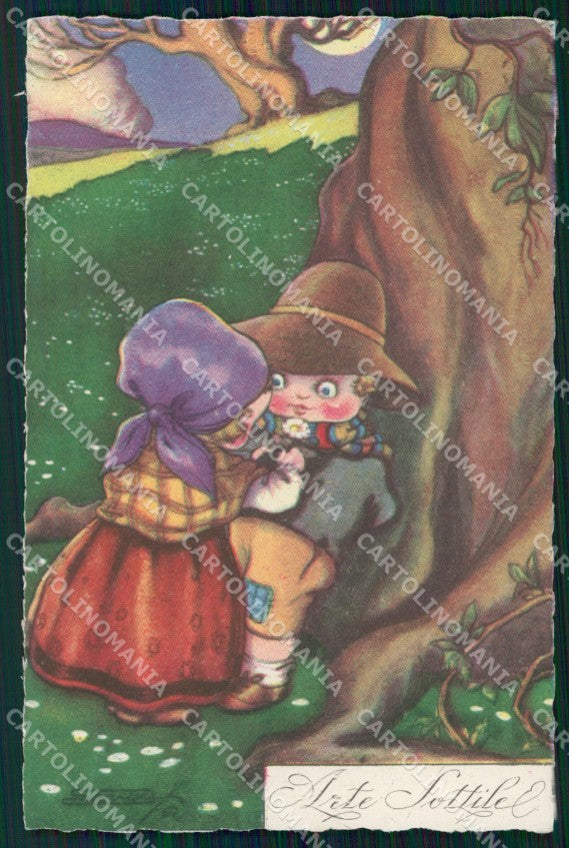 Artist Signed Sgrilli Children cartolina XP7277 – fronte