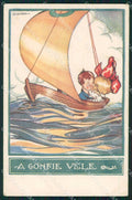 Artist Signed Sgrilli Children serie 565-6 cartolina XP7279 – fronte