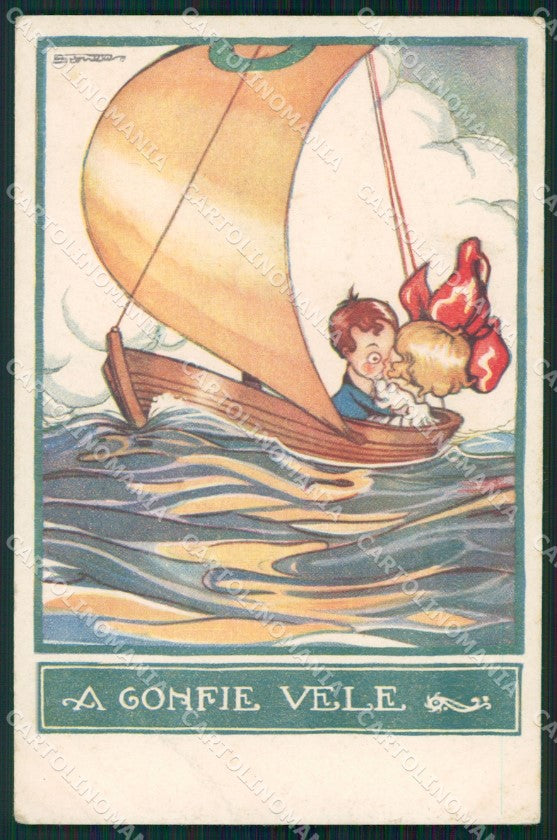 Artist Signed Sgrilli Children serie 565-6 cartolina XP7279 – fronte