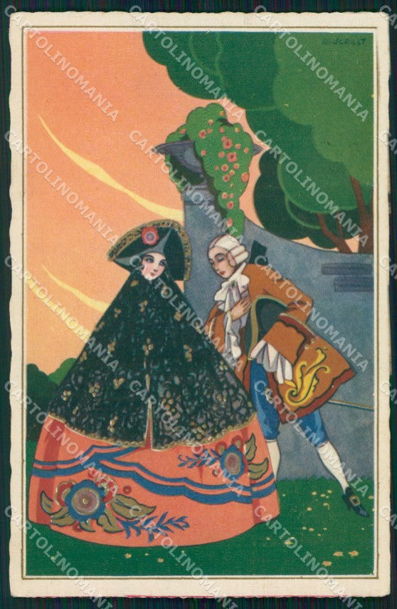 Artist Signed Sgrilli Romantic Couple serie 2179 cartolina XP7289 – fronte