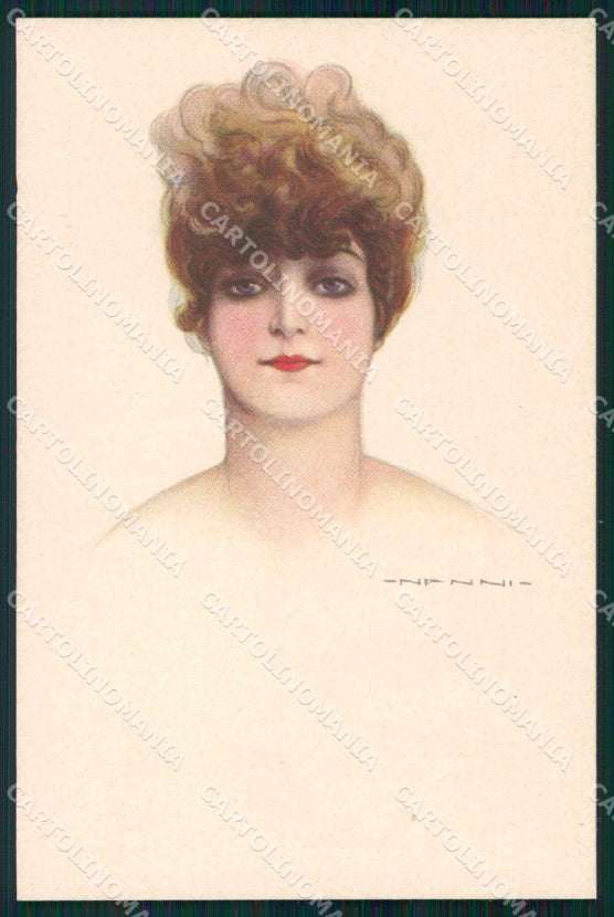 Artist Signed Nanni Glamour Fashion Lady serie 308-5 cartolina XP7309 – fronte
