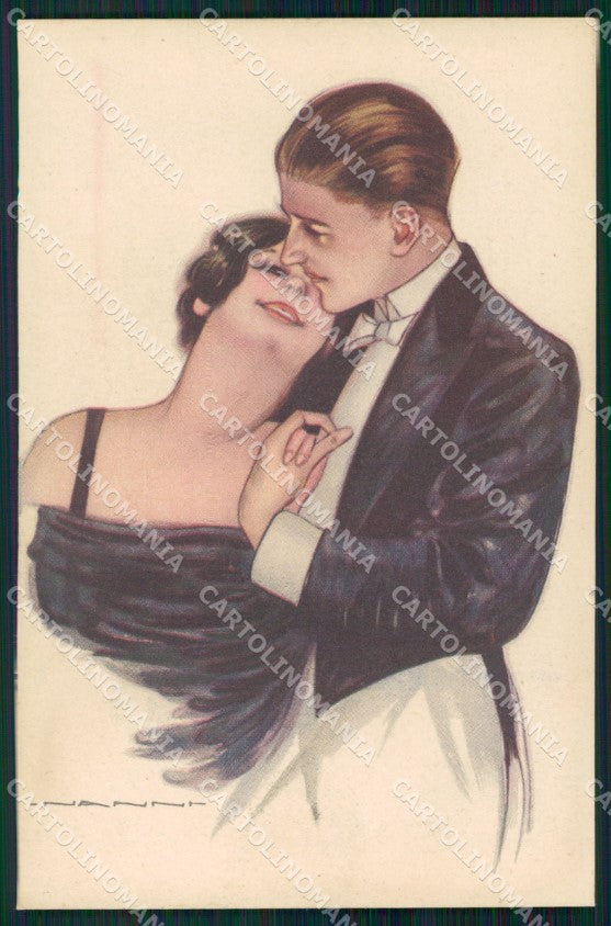 Artist Signed Nanni Romantic Couple serie 412-4 cartolina XP7324 – fronte