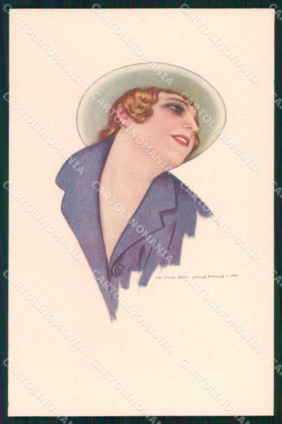 Artist Signed Nanni Glamour Fashion Lady serie 309-3 cartolina XP7328 – fronte