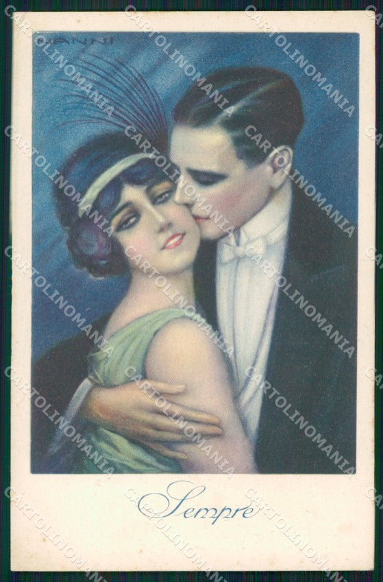 Artist Signed Nanni Romantic Couple serie 26B PIEGHINA cartolina XP7342 – fronte