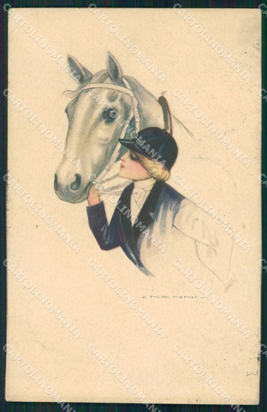 Artist Signed Nanni Glamour Fashion Lady serie 307-5 PIEGHINA cartolina XP7391 – fronte