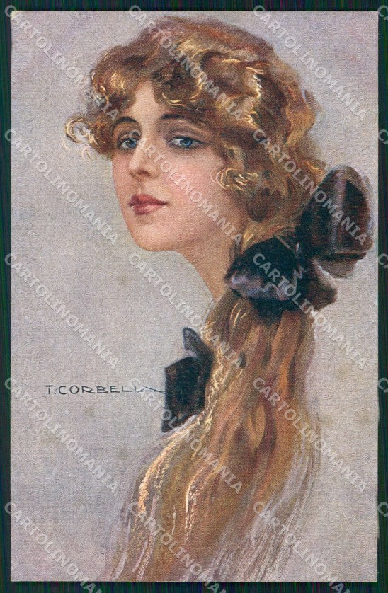 Artist Signed Corbella Glamour Fashion Lady serie 281-1 cartolina XP7448 – fronte