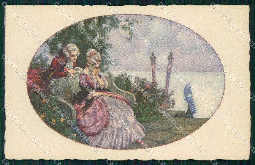Artist Signed Corbella Venetian Romantic Couple Degami 694 cartolina XP7453 – fronte