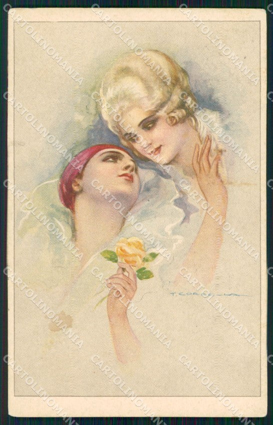 Artist Signed Corbella Pierrot Lady Degami serie 790 cartolina XP7457 – fronte
