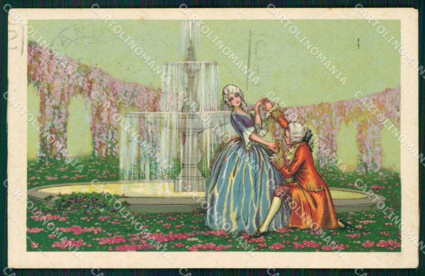 Artist Signed Corbella Venetian Romantic Couple PIEGA cartolina XP7461 – fronte