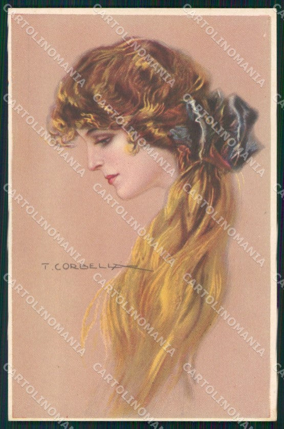Artist Signed Corbella Glamour Fashion Lady serie 281-4 cartolina XP7491 – fronte