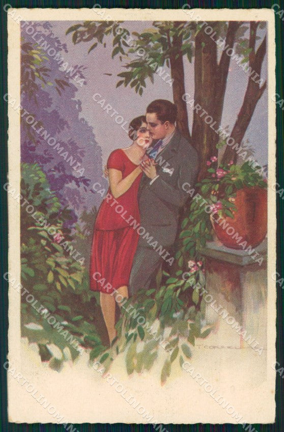 Artist Signed Corbella Romantic Couple serie 62 cartolina XP7496 – fronte