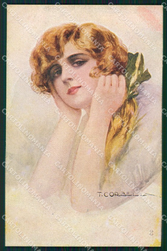 Artist Signed Corbella Glamour Fashion Lady serie 305-2 cartolina XP7525 – fronte