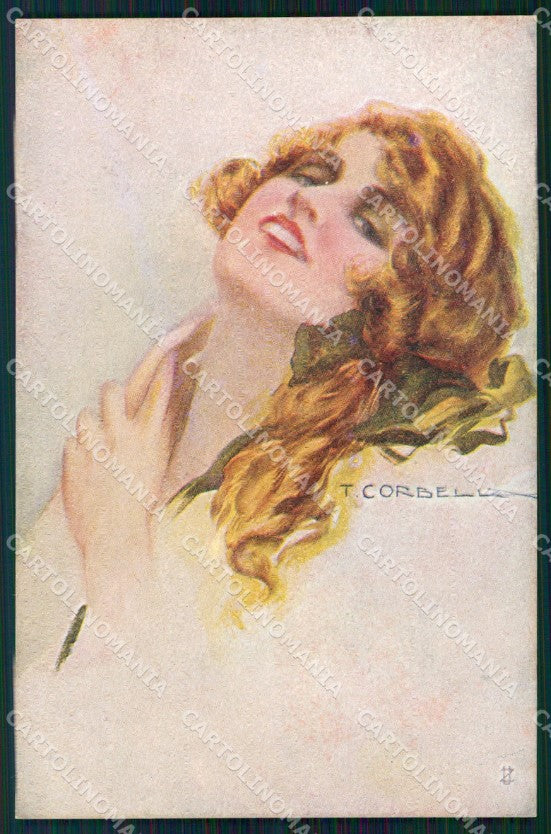 Artist Signed Corbella Glamour Fashion Lady serie 305-5 cartolina XP7527 – fronte