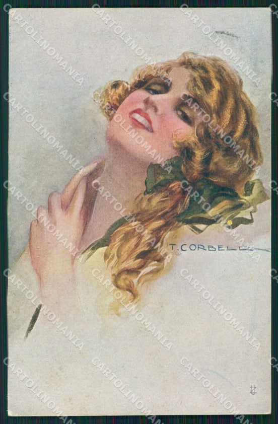 Artist Signed Corbella Glamour Lady serie 305-5cartolina XP7533 – fronte