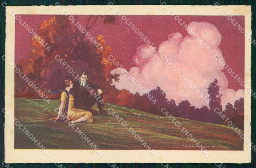 Artist Signed Corbella Romantic Couple Degami 66 cartolina XP7545 – fronte