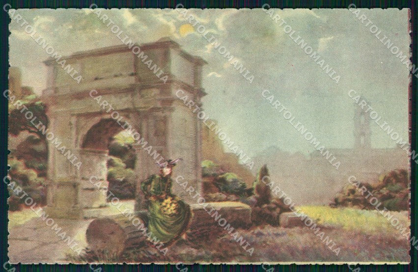Artist Signed Corbella Glamour Lady Roma Campidoglio 4348-6 cartolina XP7549 – fronte