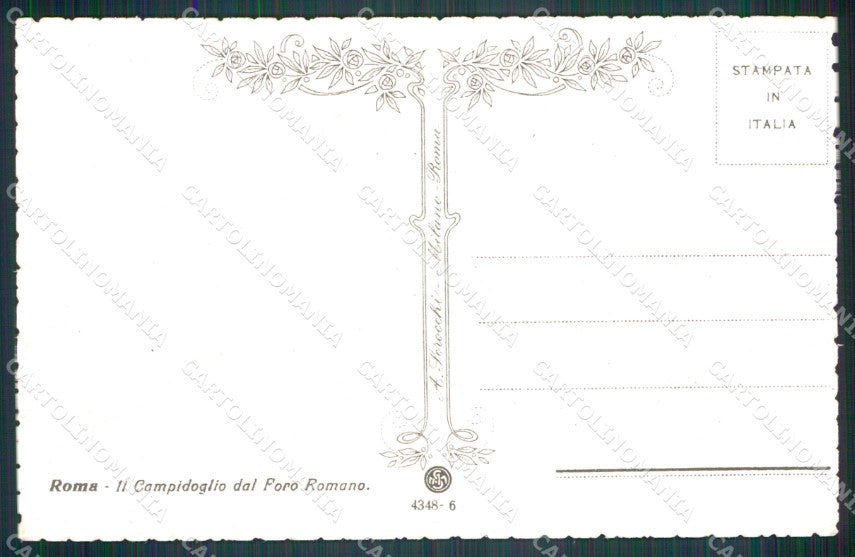 Artist Signed Corbella Glamour Lady Roma Campidoglio 4348-6 cartolina XP7549 – retro