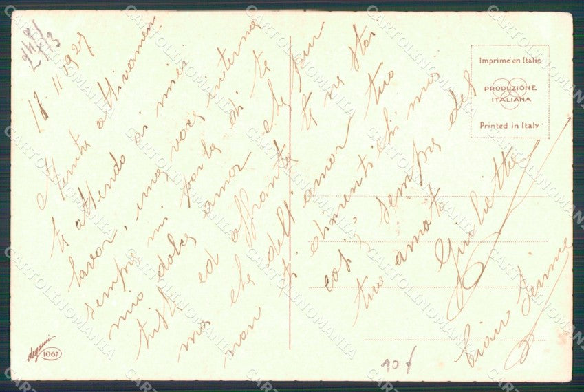 Artist Signed Mauzan Romantic Couple Degami 1067 cartolina XP7556 – retro