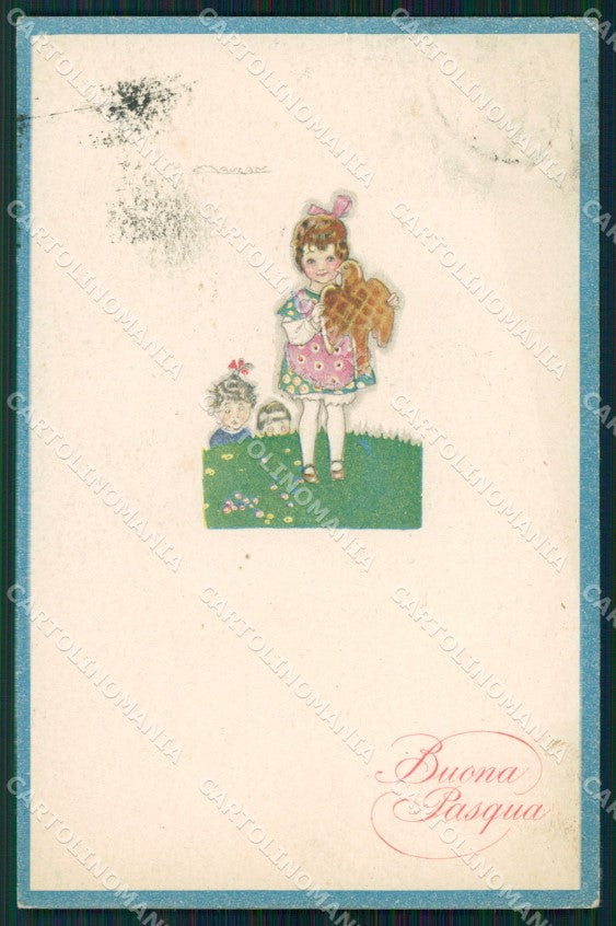 Artist Signed Mauzan Pasqua Children serie 302M-6 cartolina XP7559 – fronte